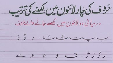 How to Write Urdu Haroof e Tahaji in Middle Two Lines